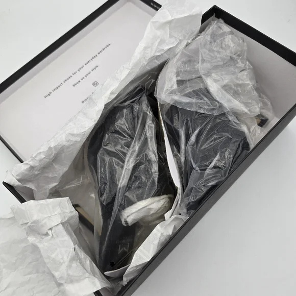 NIB Marc Fisher LTD Dako Square Toe Slip-on Heeled Dress Sandals—Black Crochet—6 - Picture 15 of 16